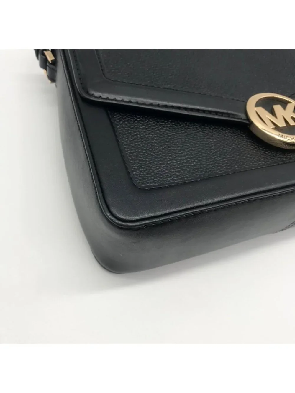 Michael Kors Black Pebbled Leather Jessie Shoulder Bag